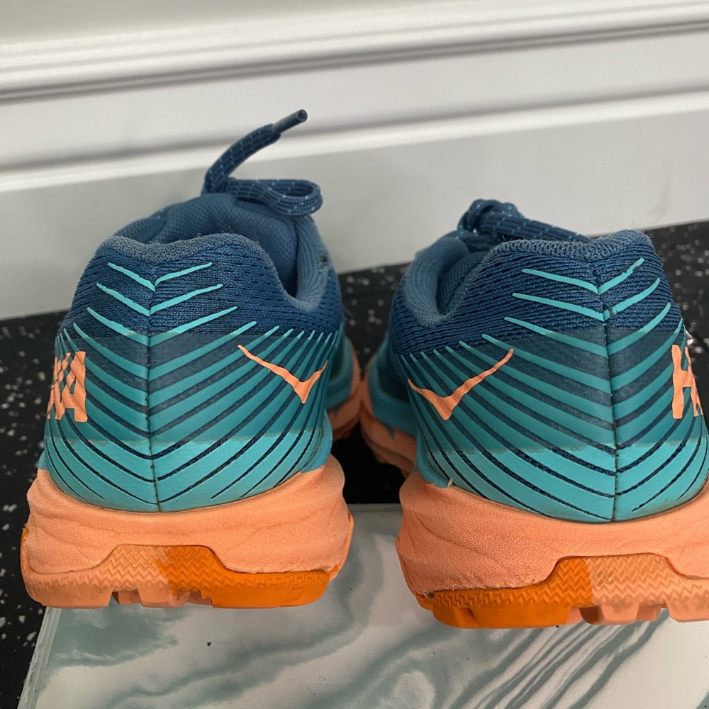 Hoka One One Torrent 2 Women's Teal and Coral Athletic Shoes Size 6 - Picture 4 of 8